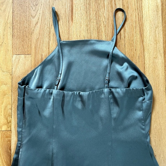 ABERCROMBIE satin effect slate blue mini slip dress y2k party size M petite - Picture 8 of 9
